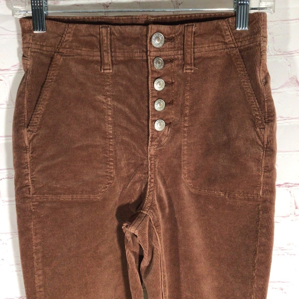 American Eagle Outfitters Super Stretch Corduroy Pants - Size 0 X-Short - Picture 2 of 11